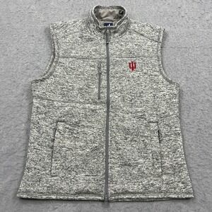Johnnie-O Wes Vest Men's‎ Medium Gray Full Zip Indiana Hoosiers NCAA University